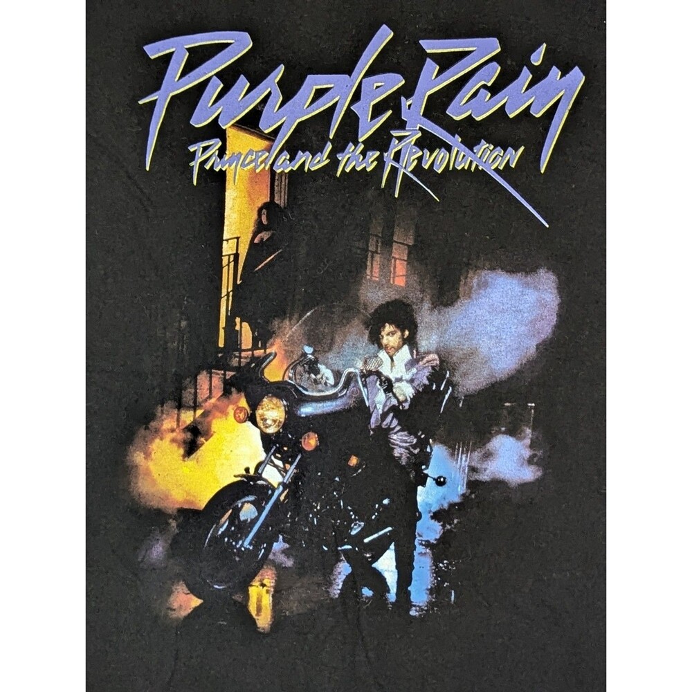 Official Prince Estate Purple Rain T-Shirt Adult XL Black Prince Revolution Logo